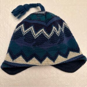 Patagonia vintage 1994 Kids Blue and Cream Knit Hat